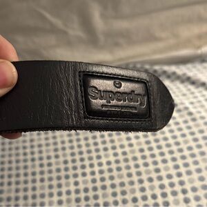 Superdry Black Leather Belt - Men’s Medium